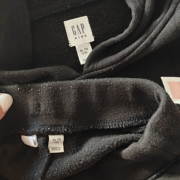 GAP Black Hoodie and Sweatpants Set Size 12 - Picture 4 of 4